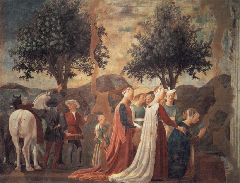 Piero della Francesca Die Konigin von Saba betet das Kreuzesholz an china oil painting image
